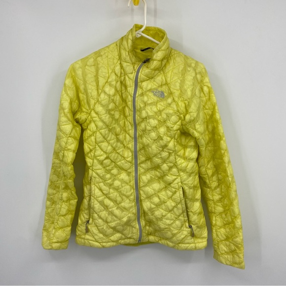 The North Face Thermoball Yellow Quilted Zip Jacket Small - Picture 1 of 9